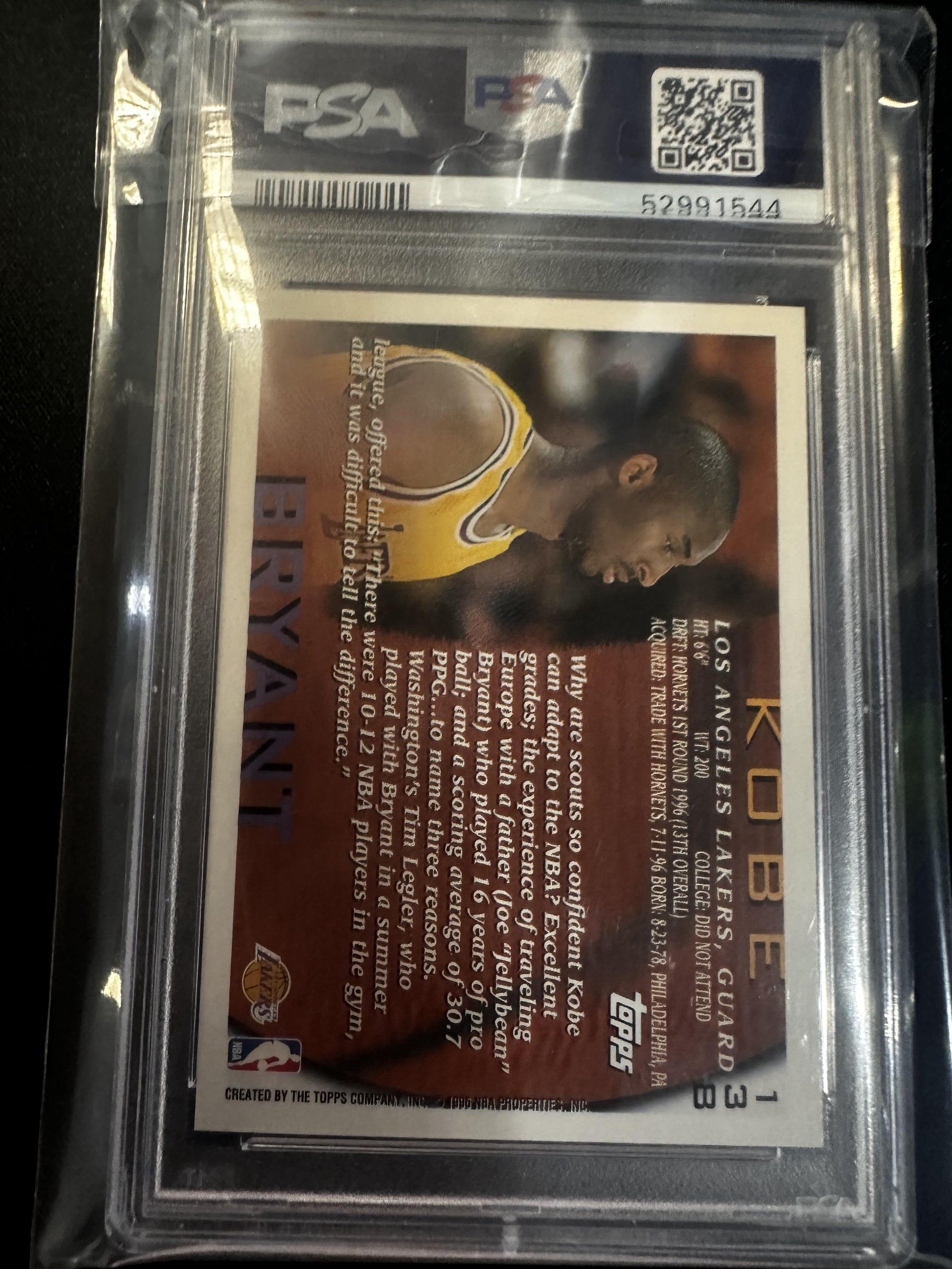#138 Kobe Bryant 1996 Topps 8 NM-MT sports