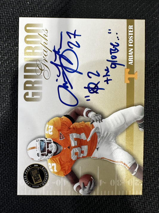 #GG-AF Arian Foster 2009 Press Pass SE Gridiron Graphs Gold