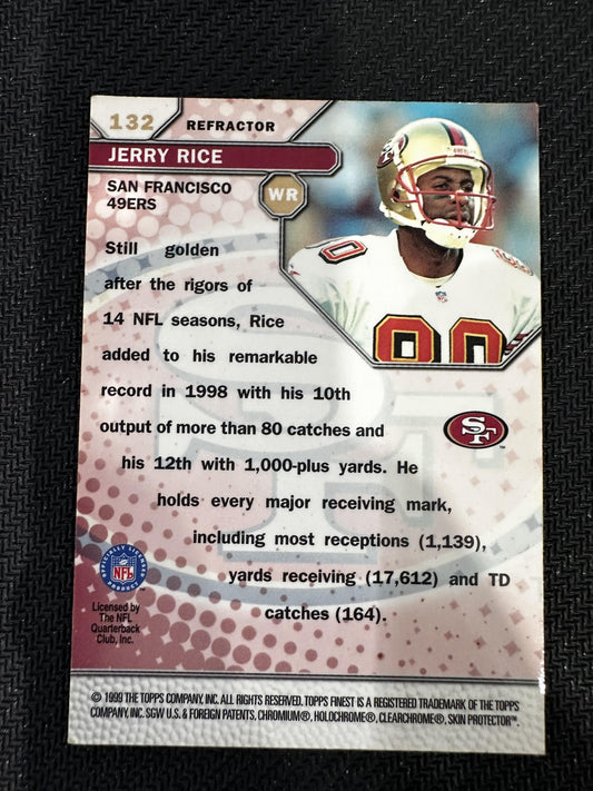 #132 Jerry Rice 1999 Finest San Francisco 49ers sports Refractors