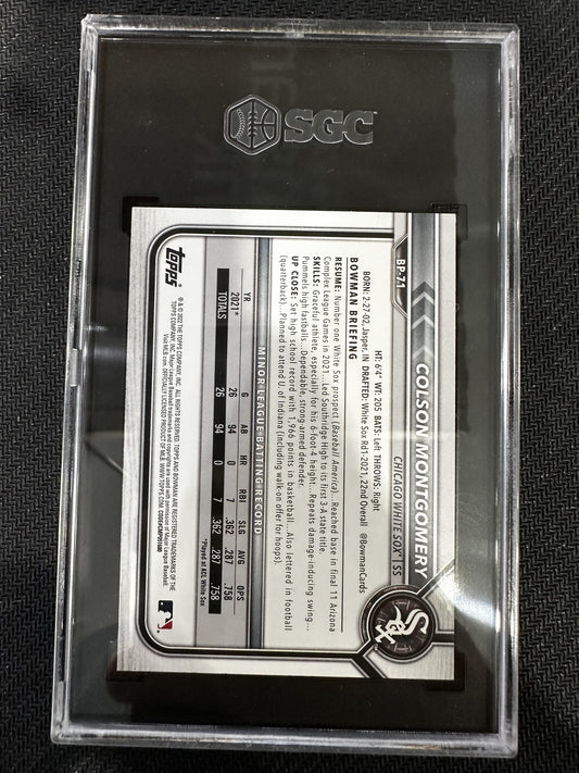 #BP-71 Colson Montgomery 2022 Bowman 10 Chicago White Sox Prospects