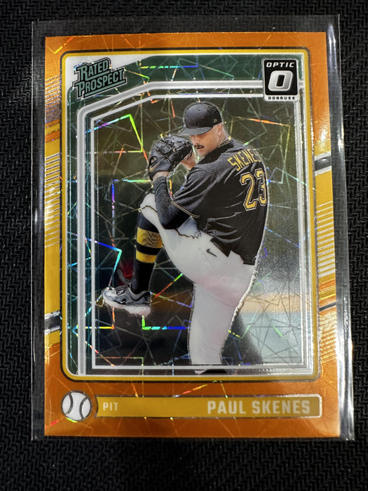 #131 Paul Skenes 2024 Donruss Pittsburgh Pirates Optic Orange Velocity Prizm