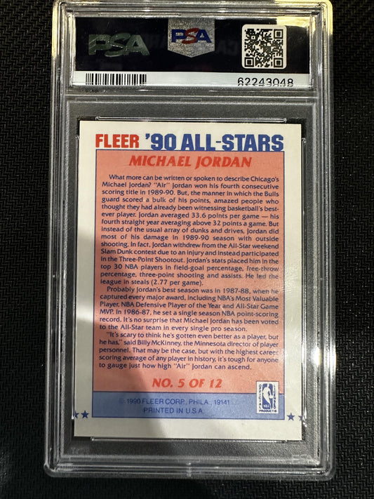 #5 Michael Jordan 1990 Fleer All-Stars SN #/100 8 New Jersey Devils NM-MT sports