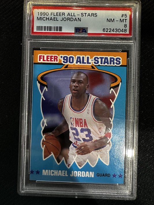 #5 Michael Jordan 1990 Fleer All-Stars SN #/100 8 New Jersey Devils NM-MT sports