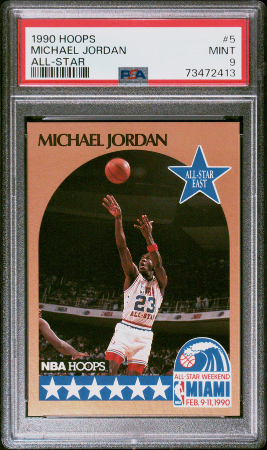 #5 Michael Jordan 1990 Hoops 9 MT sports All-Star