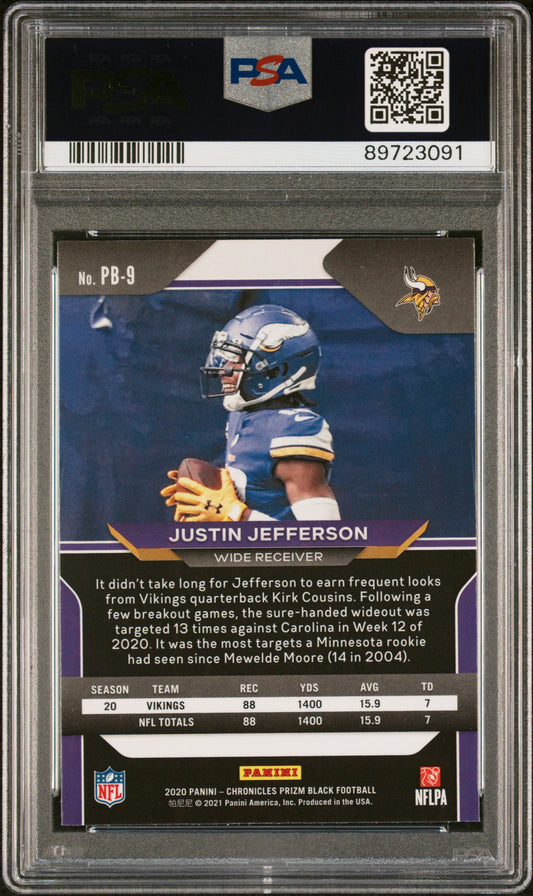 #PB9 Justin Jefferson 2020 Panini Chronicles Prizm Black 9 Spurs Prizm Black