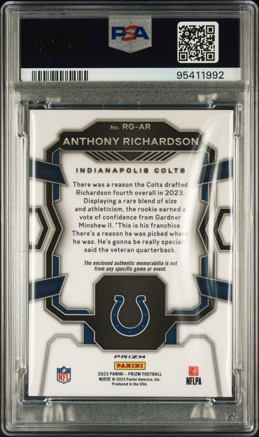 #RGAR Anthony Richardson 2023 Panini Prizm Rookie Gear 9 Rookie Gear-Pink