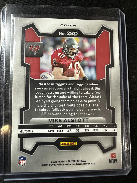 #280 Mike Alstott 2023 Panini Prizm Tampa Bay Buccaneers Black and White Checker
