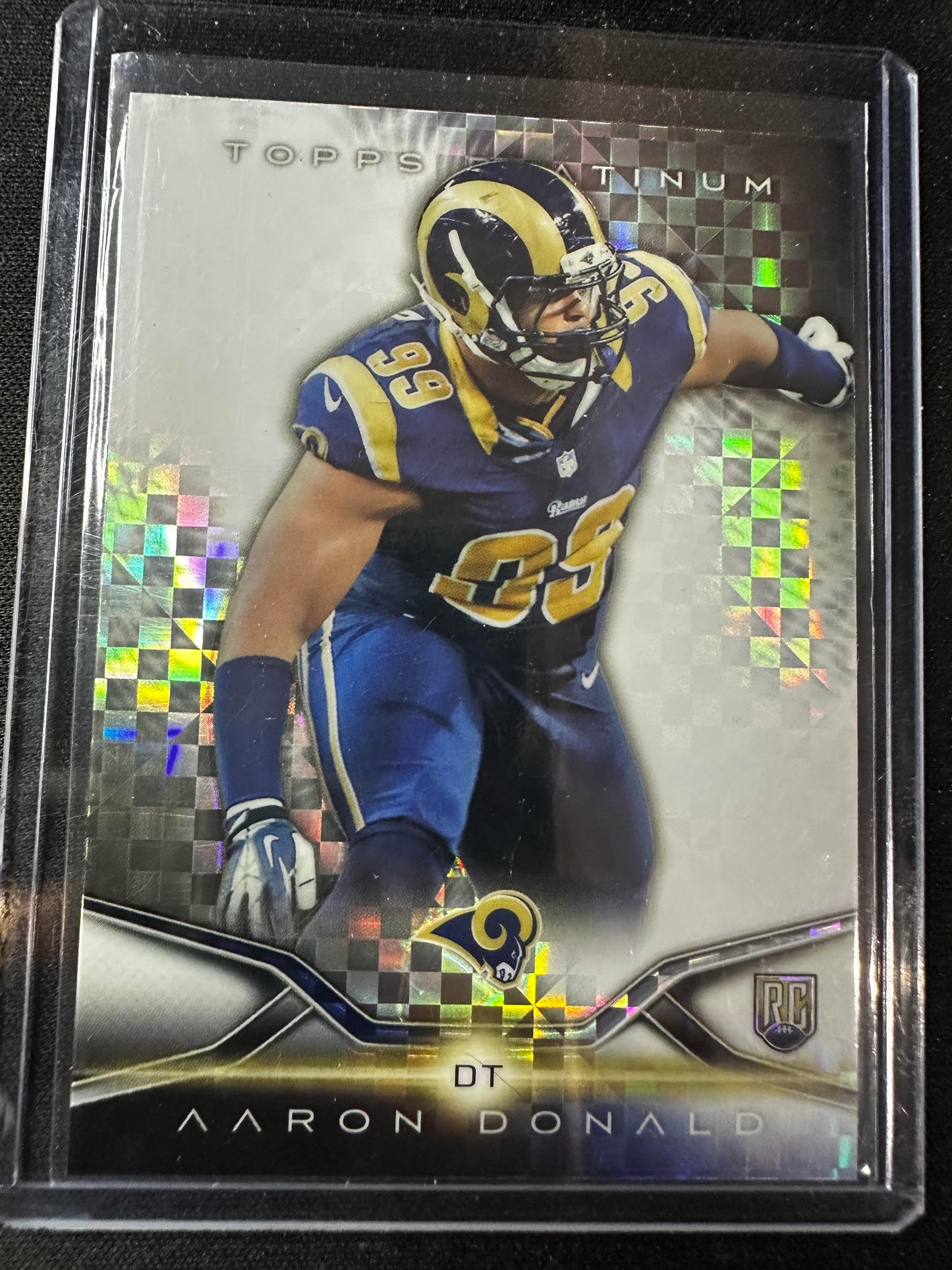 #112 Aaron Donald 2014 Topps Platinum RC Rookie St. Louis Rams sports Xfractors