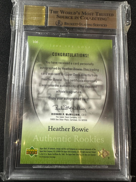 #106 Heather Bowie 2004 SP Authentic RC,AU,SN Rookie Auto #/1500 9.5 MT+ sports
