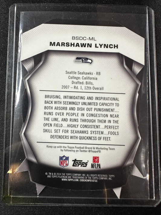 #BSDC-ML Marshawn Lynch 2014 Topps Platinum Seattle Seahawks sports Camo Die Cut