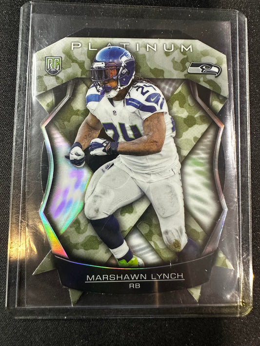 #BSDC-ML Marshawn Lynch 2014 Topps Platinum Seattle Seahawks sports Camo Die Cut