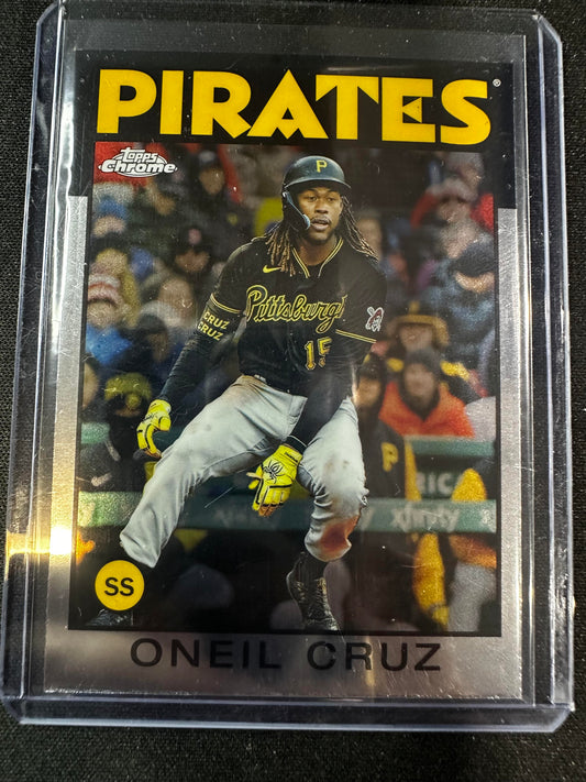 #28 Oneil Cruz 2024 Topps Chrome Lids x Mitchell & Ness Pittsburgh Pirates