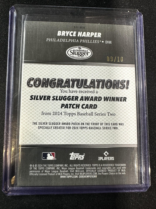 #SS-BH Bryce Harper 2024 Topps /10 Phillies Silver Slugger Award Winners Red