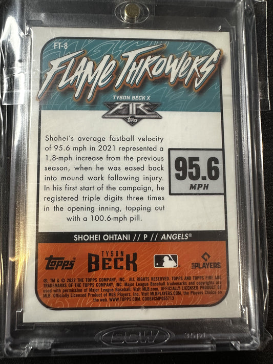 #FT-8 Shohei Ohtani 2022 Topps Fire Los Angeles Angels sports Flame Throwers