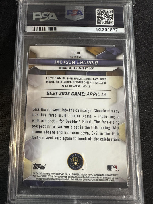 #TP-10 Jackson Chourio 2023 Bowman's Best Milwaukee Brewers sports Top Prospects