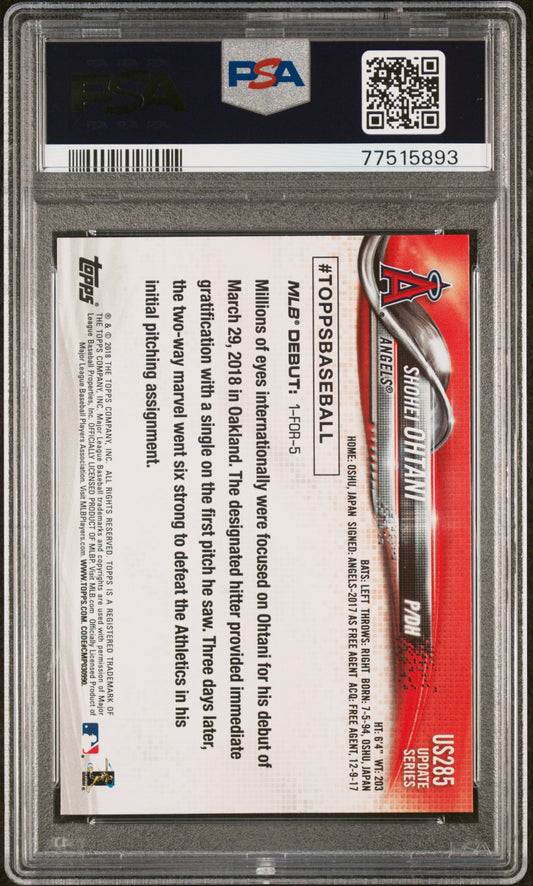 #US285 Shohei Ohtani 2018 Topps Update 10 Los Angeles Angels
