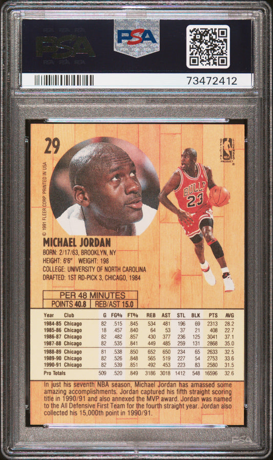 #29 Michael Jordan 1991 Fleer 9 MT sports