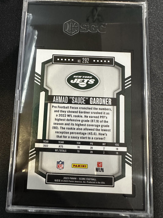 #292 Ahmad "Sauce" Gardner 2023 Score SN #/210 10 New York Jets Dots Gold