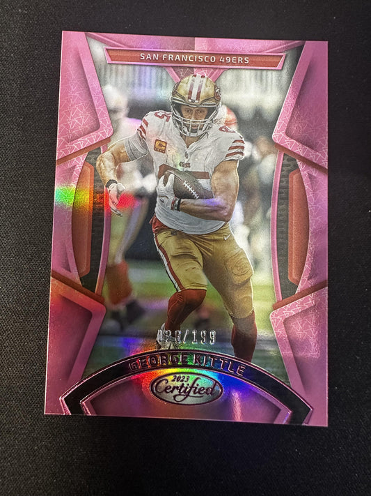 #59 George Kittle 2023 Panini Certified SN #/199 San Francisco 49ers Pink Mirror