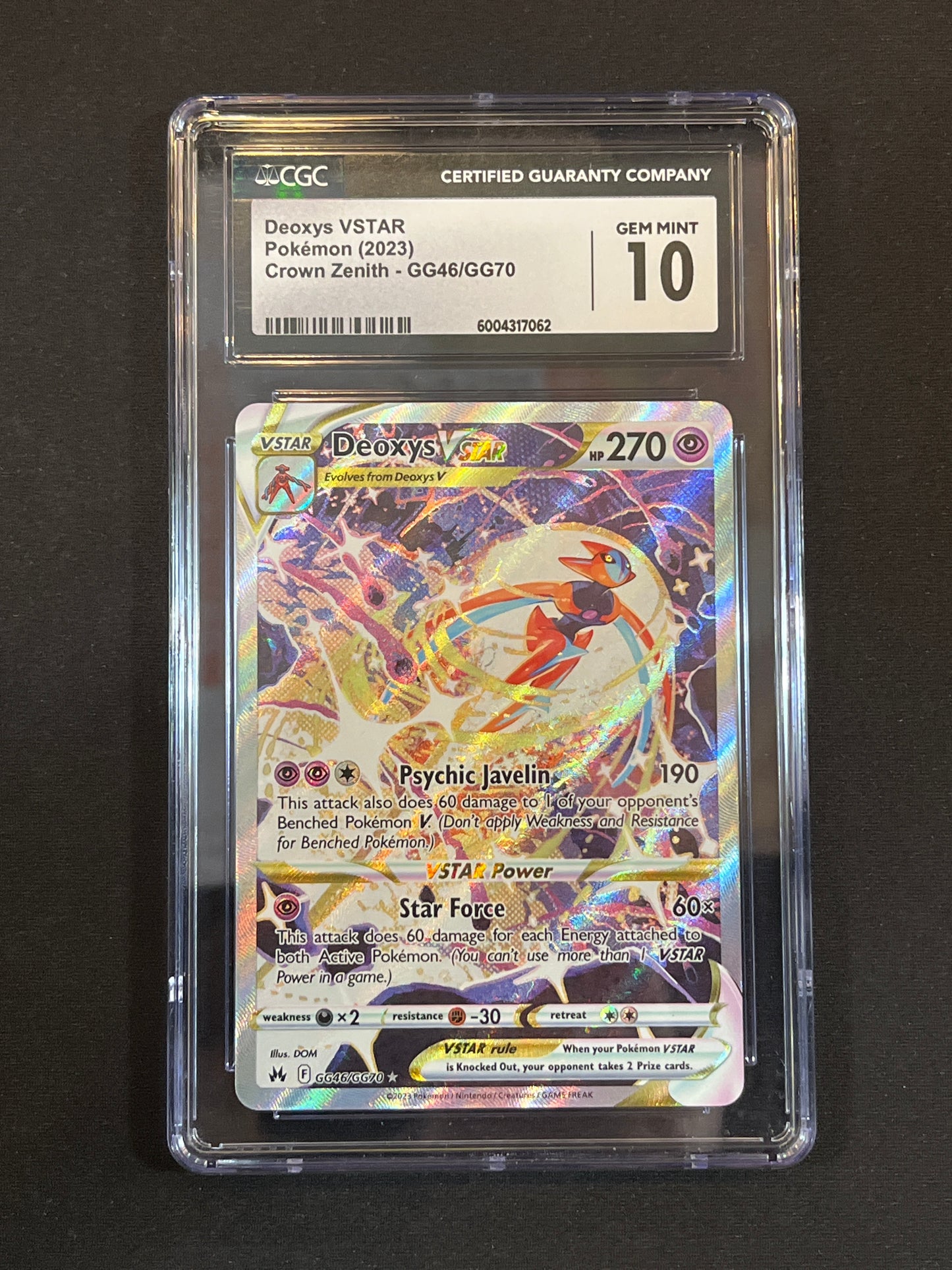 #GG46/GG70 Deoxys Vstar CGC 10 - Crown Zenith