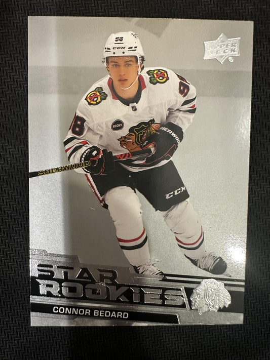 #1 Connor Bedard 2023-24 Upper Deck NHL Star Rookies Box Set Chicago Blackhawks
