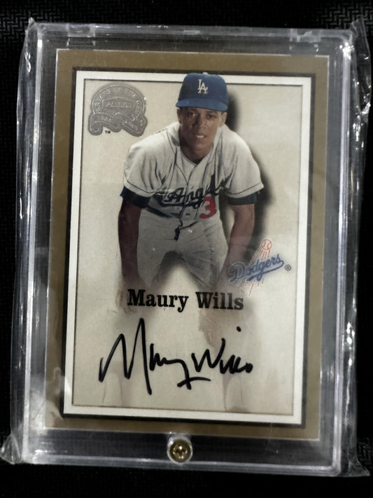 #NNO Maury Wills 2000 Fleer Greats of the Game AU Auto Los Angeles Dodgers sAuto