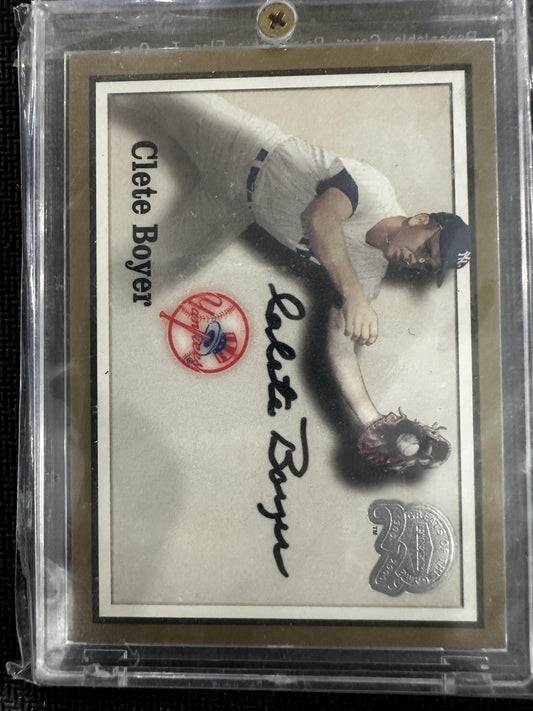 #NNO Clete Boyer 2000 Fleer Greats of the Game AU Auto New York Yankees Auto