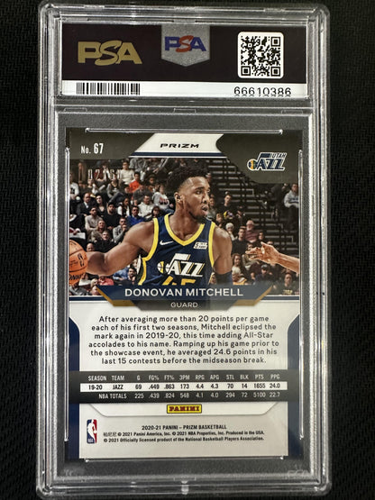 #67 Donovan Mitchell 2020 Panini Prizm 9 MT sports Orange Wave