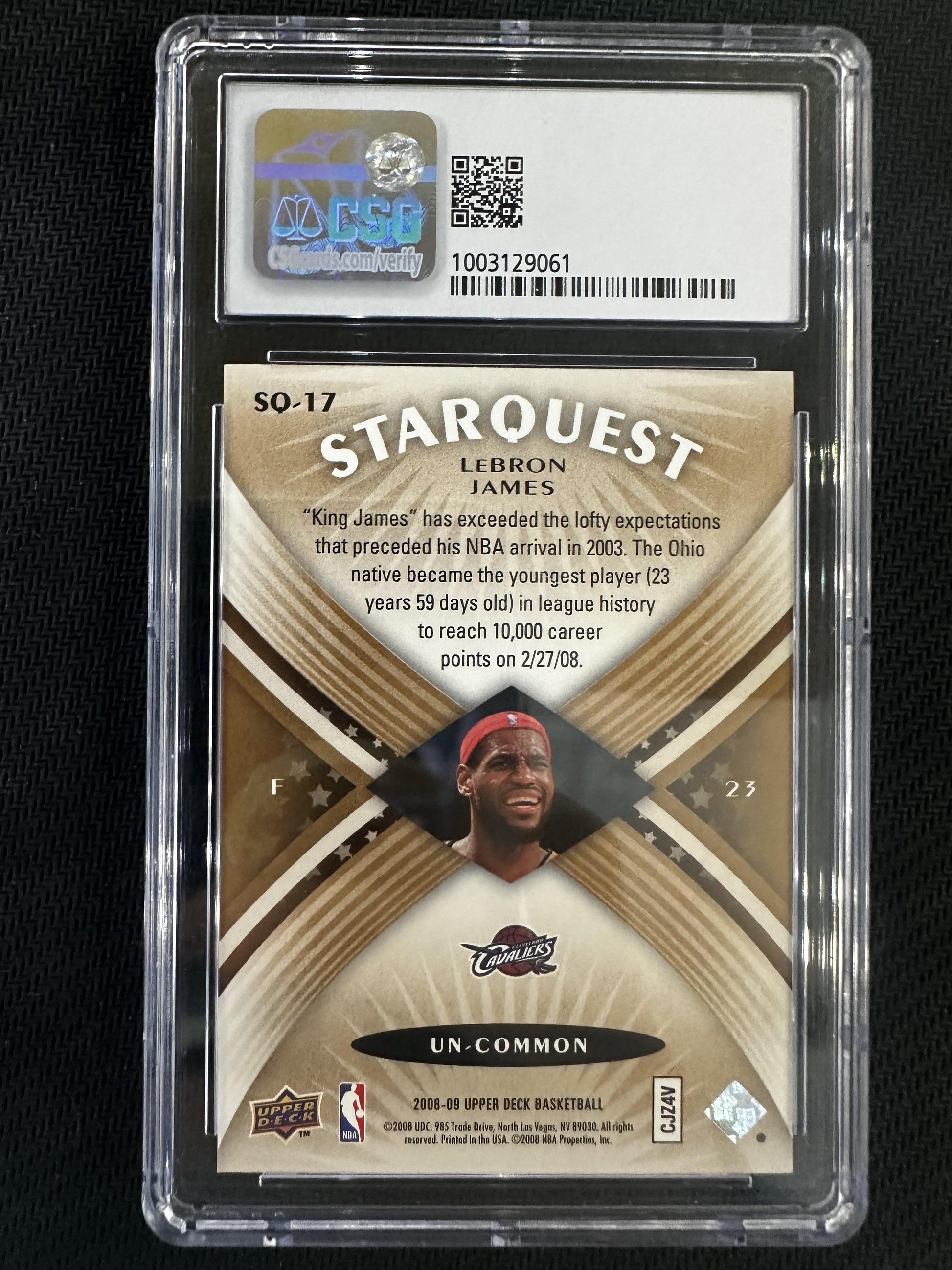 #SQ-17 LeBron James 2008-09 Upper Deck 9.5 Cleveland Cavaliers StarQuest