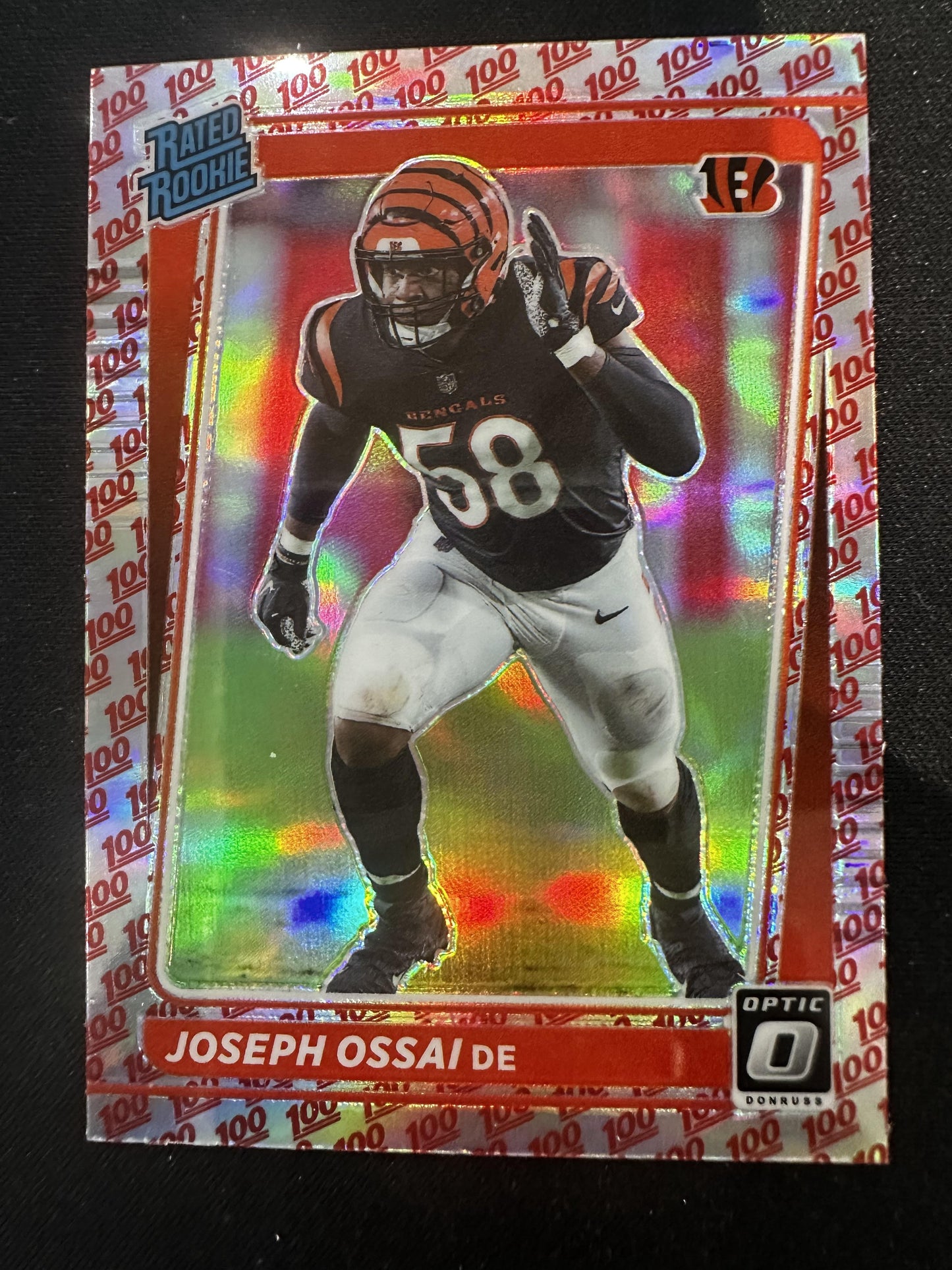 #279 Joseph Ossai 2021 Donruss Optic RC Rookie Cincinnati Bengals One Hundred