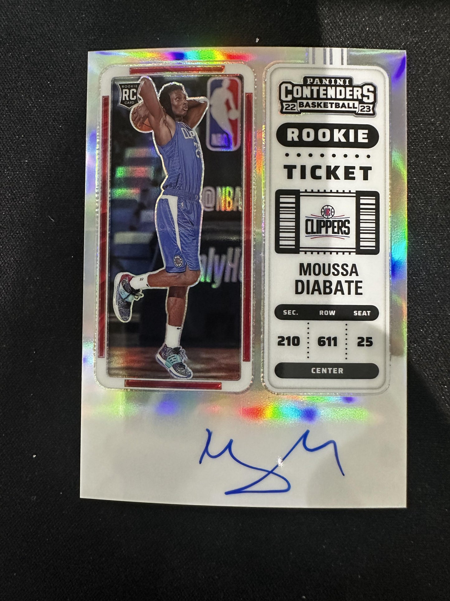 #111 Moussa Diabate 2022 Panini Contenders Rookie Auto Clippers Ticket Premium