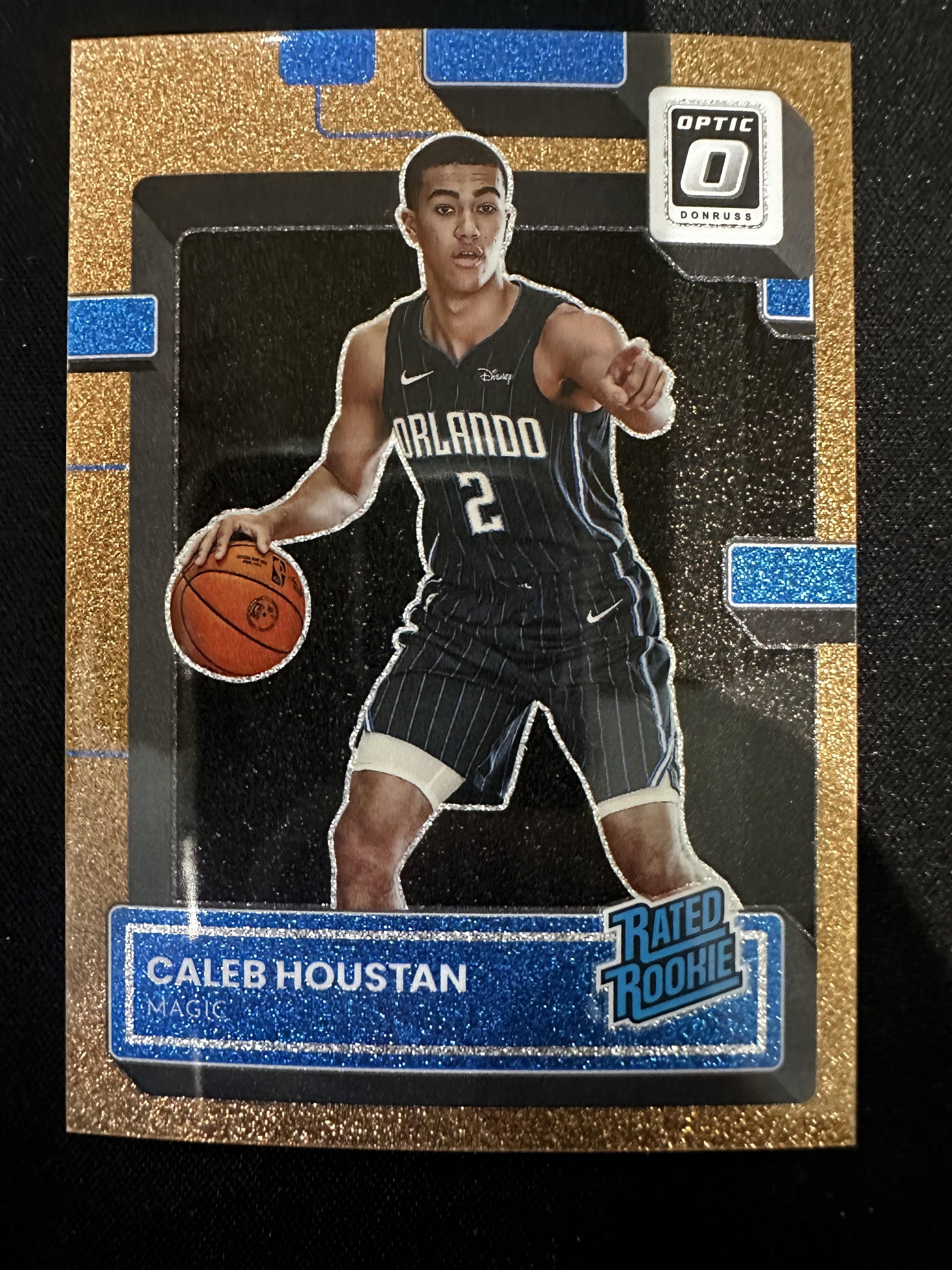 #229 Caleb Houstan 2022-23 Donruss Optic SN #/99 Orlando Magic Copper Glitter