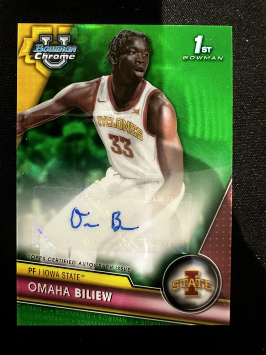 #BCPA-OBI Omaha Biliew 2023 Bowman U Chrome /99 Bowman Prospects Auto Green