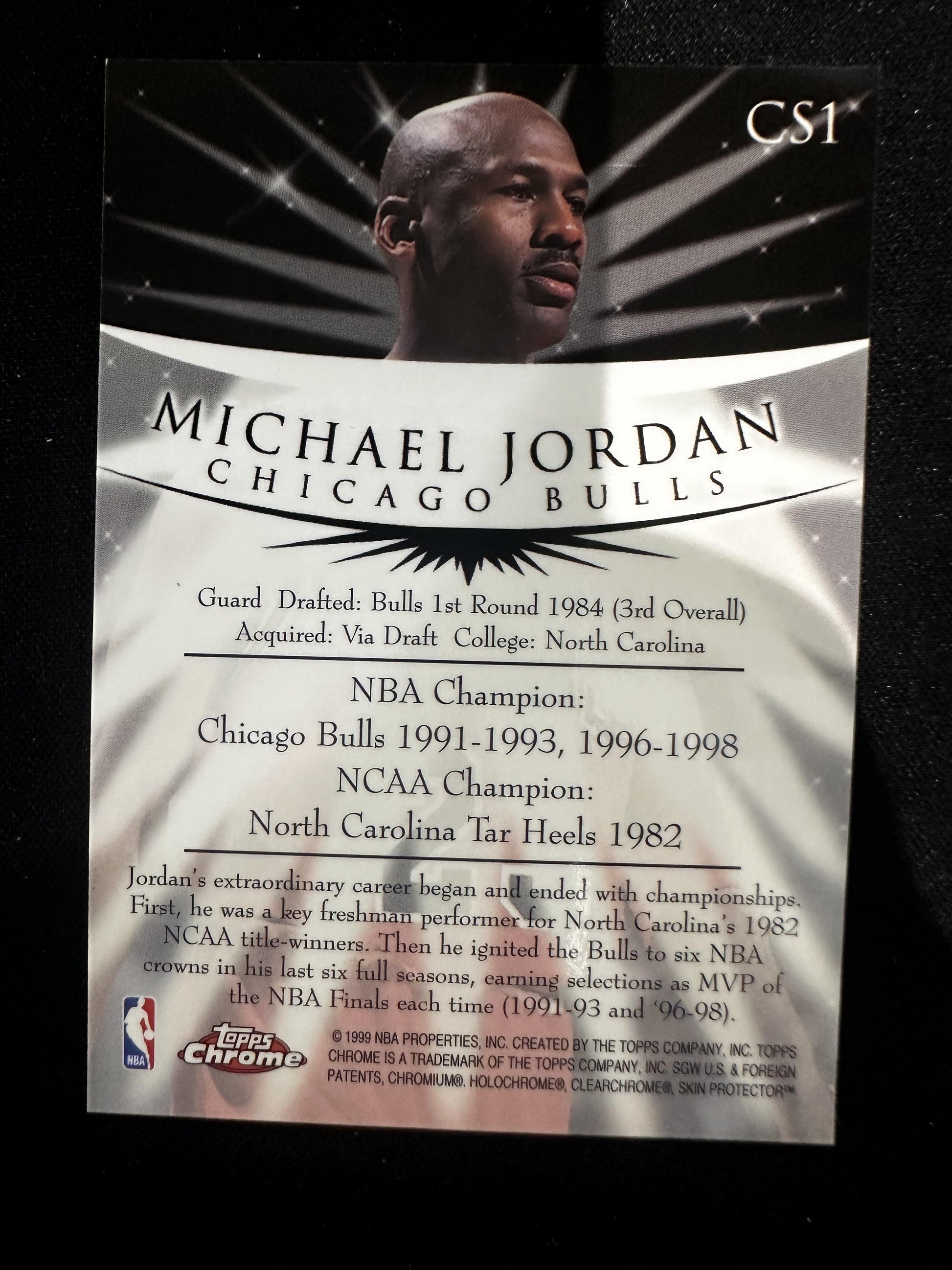 #CS1 Michael Jordan 1998-99 Topps Chrome Chicago Bulls sports Champion Spirit