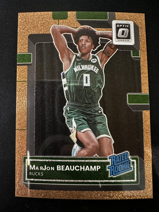 #210 MarJon Beauchamp 2022-23 Donruss Optic /99 Milwaukee Bucks Copper Glitter