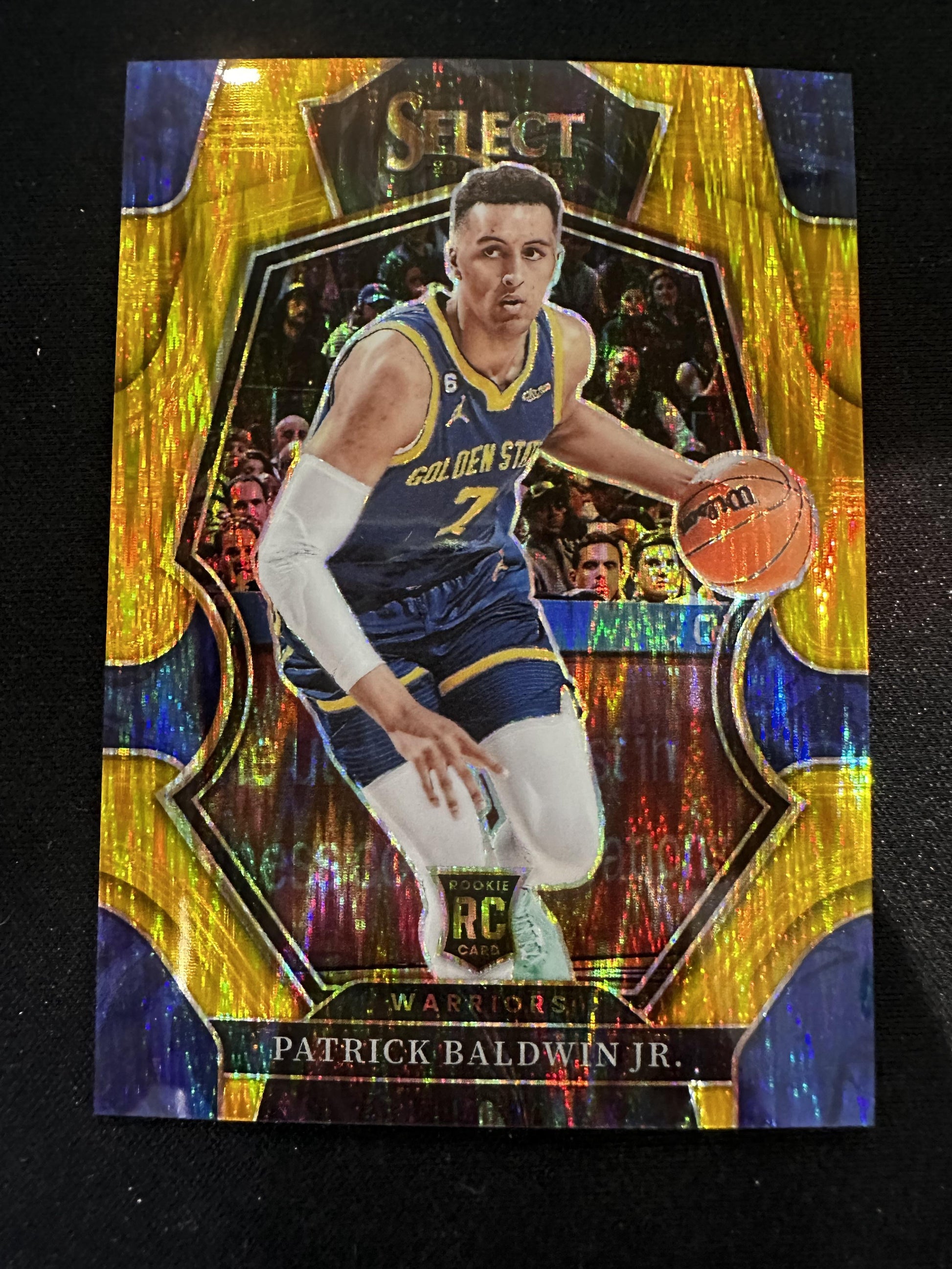 #193 Patrick Baldwin Jr. 2022 Panini Select /10 Warriors Gold Flash Prizms