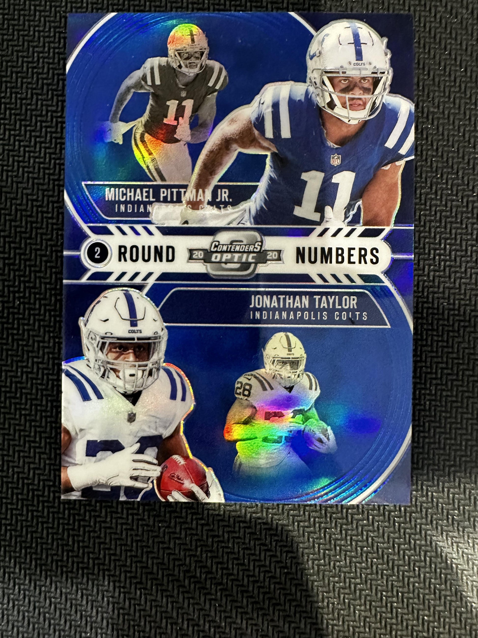 #RN10 Jonathan Taylor/Michael Pittman Jr 2020 Contenders Optic /99 Numbers Blue