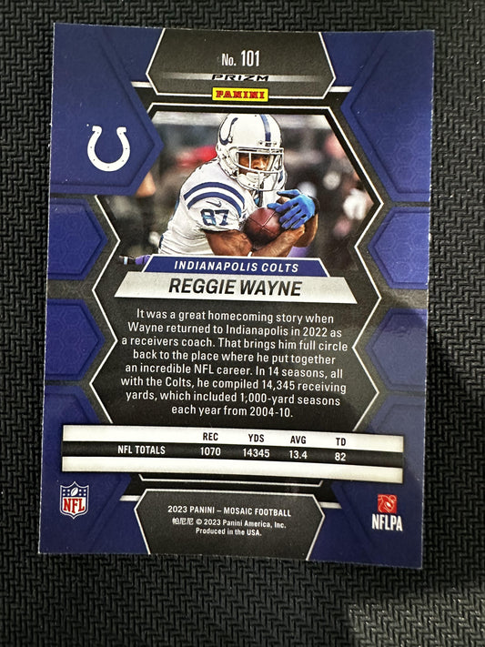 #101 Reggie Wayne 2023 Panini Mosaic Indianapolis Colts sports Genesis Mosaic