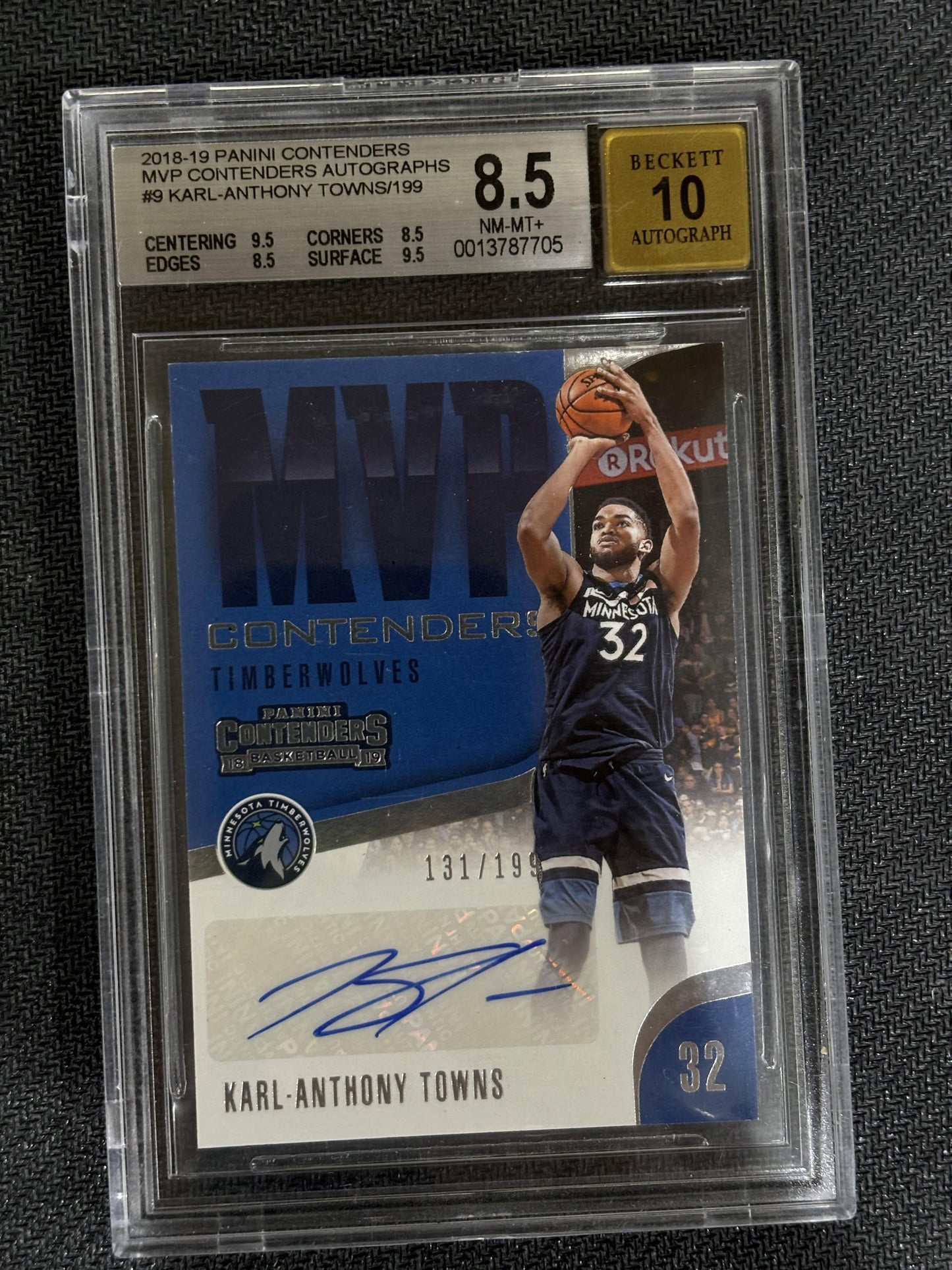 #MVP-KAT Karl-Anthony Towns 2018-19 Panini Contenders /199 Timberwolves MVP