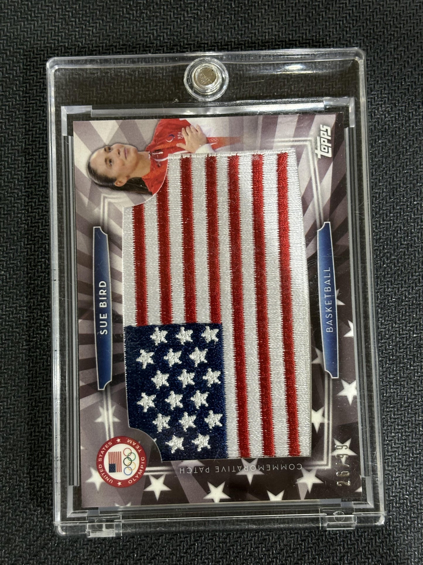 #USAF-SBI Sue Bird 2016 Topps U.S. Olympic /99 USA Flag Patch