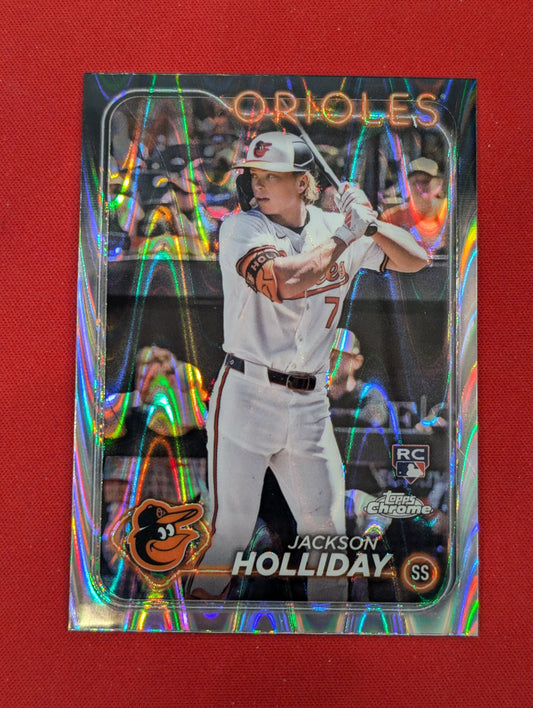 #88 Jackson Holliday 2024 Topps Chrome RC Rookie Orioles Raywave Refractors