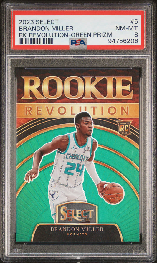 #5 Brandon Miller 2023 Panini Select 8 Revolution-Green Prizm