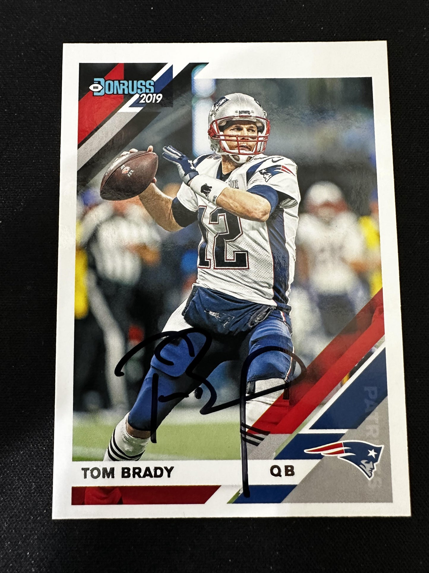 #162 Tom Brady 2019 Donruss Patriots In Person Auto with COA