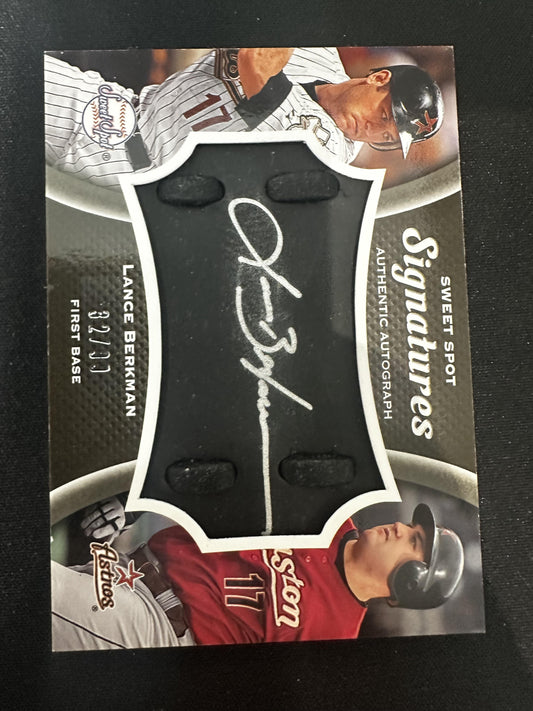 #LB Lance Berkman 2008 Upper Deck Sweet Spot /99 Astros Signatures Black