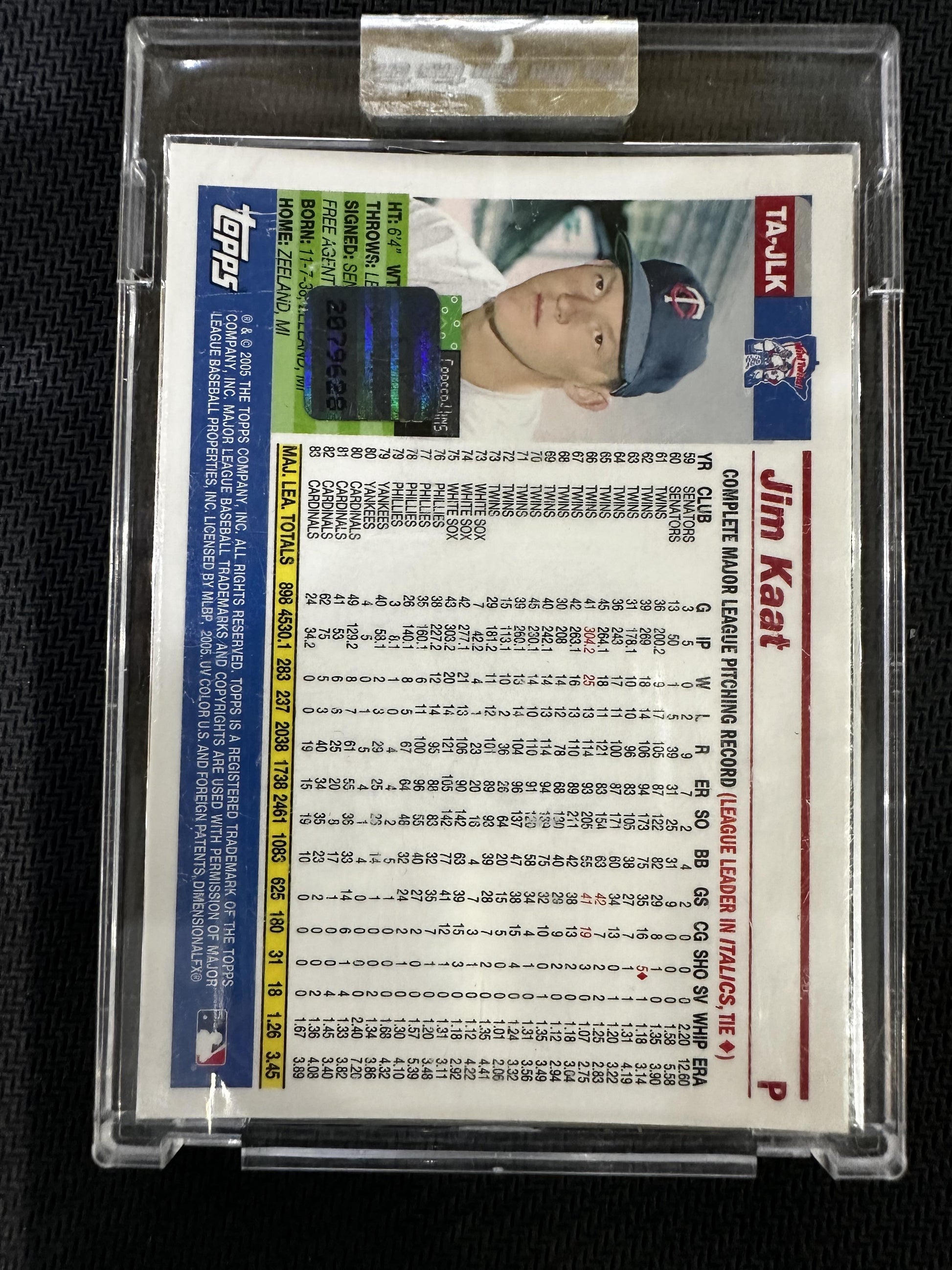 2005 Topps Retired Signature Edition #TA-JLK Jim Kaat Autographs
