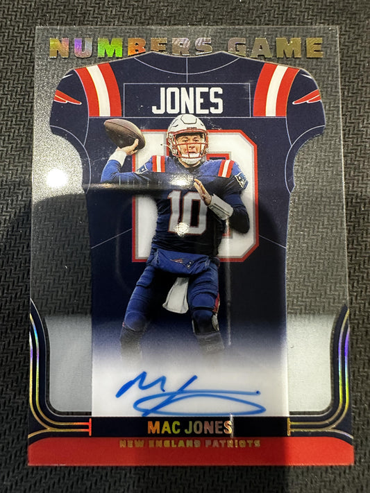 #NG-MJO Mac Jones 2023 Donruss AU Auto New England Patriots sports Numbers Game