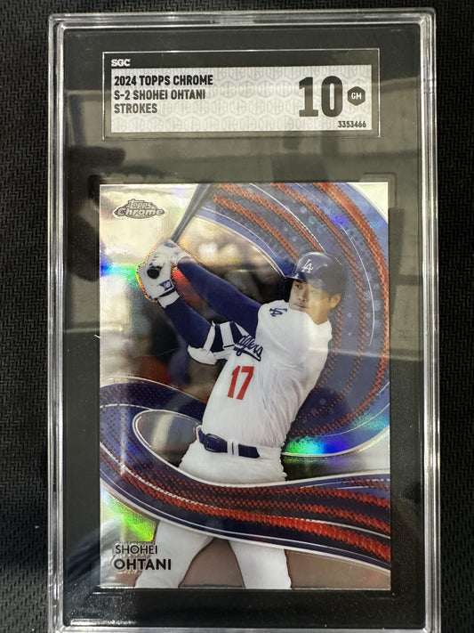 #S-2 Shohei Ohtani 2024 Topps Chrome Los Angeles Dodgers sports Strokes