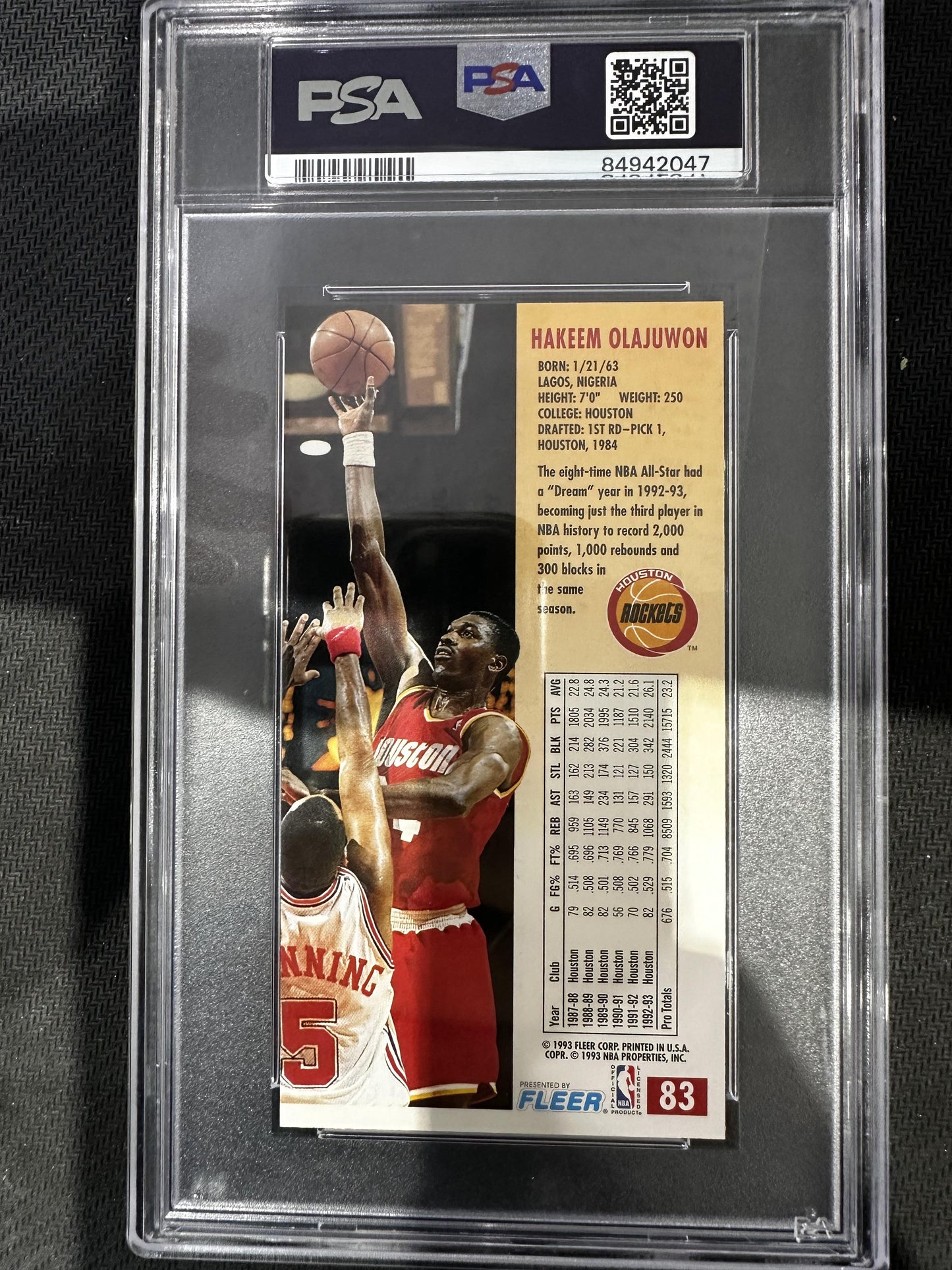 #83 Hakeem Olajuwon 1993-94 Jam Session Houston Rockets sports