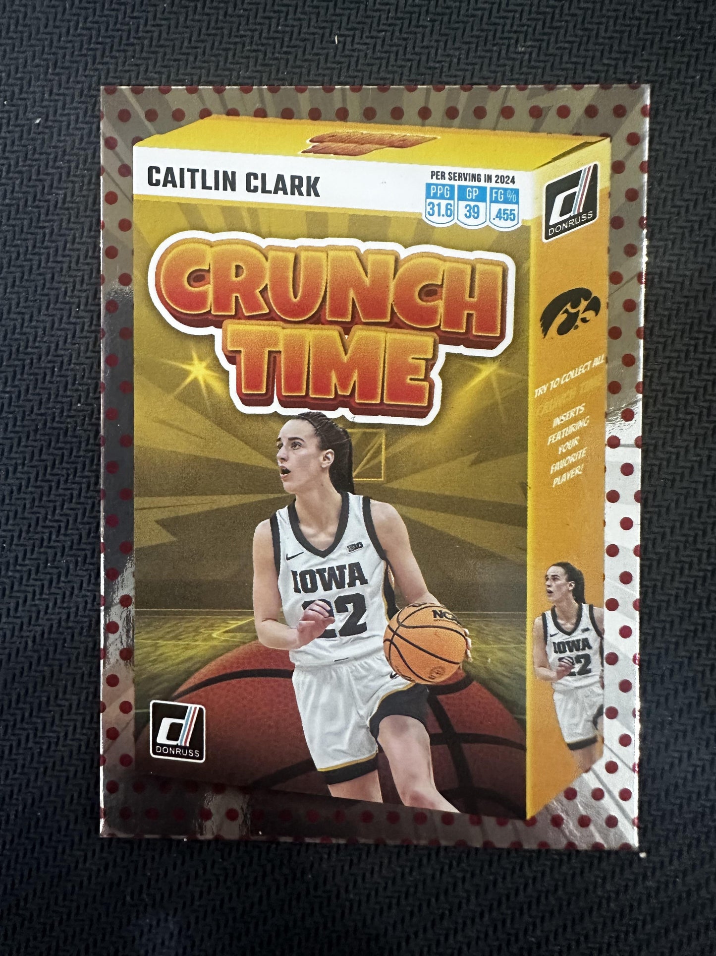 #CT2 Caitlin Clark 2024 Panini Caitlin Clark Collection Crunch Time Dot