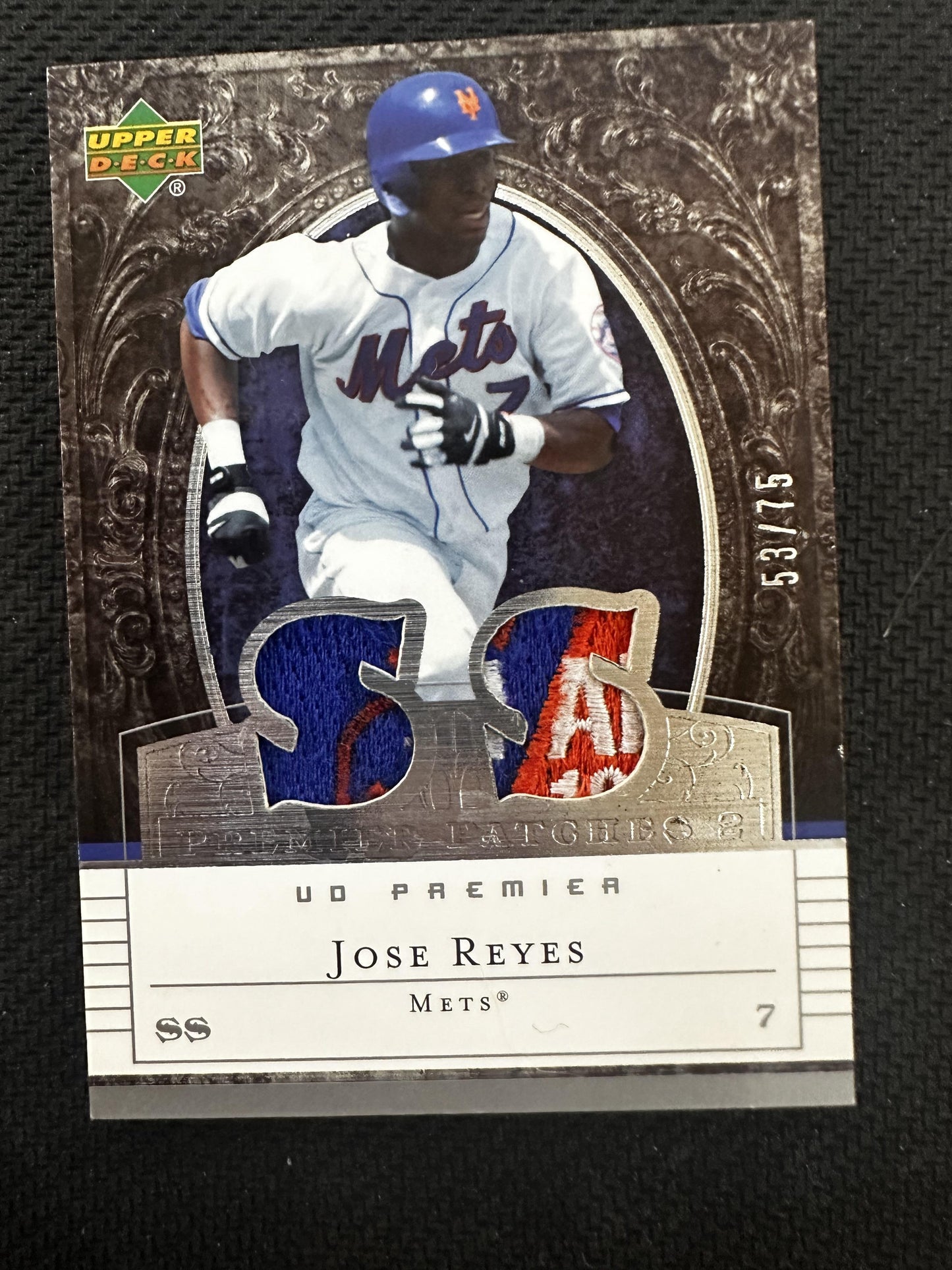 2007 Upper Deck Premier #PP2-JR Jose Reyes Premier Patches 2 (Dual) #/75